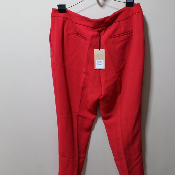 NORDSTROM HALOGEN High Waist Straight Leg Pants Red Women's Size 16 NWT's - Picture 1 of 10